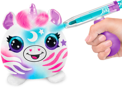 Set kreativ AMO Toys Airbrush Plush Mini Mystery Kit 1264, lodër plush për personalizim, format mini