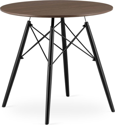 Tavolinë Todi Round 80cm, MDF, këmbë dru fagu, ngjyrë ash