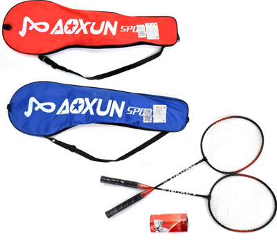 Set badminton për kalamoj, 2 raketa alumini, 2 flutura, shumëngjyrësh