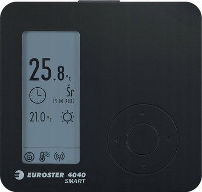 Termostat inteligjent Euroster 4040 Smart, WiFi, ekran e paper, i zi