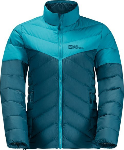 Xhaketë gocash Jack Wolfskin Tundra Down Jkt W, me pupla, mban ngrohtë, blu