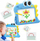 Tabllo magnetike WOOPIE Dino MagPad, mozaik me pika, lodër Montessori, blu