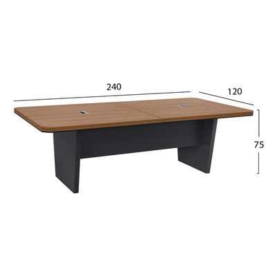 Tavolinë konference HM2361 Supreme, 240x120x75 cm, melaminë, honey oak me gri