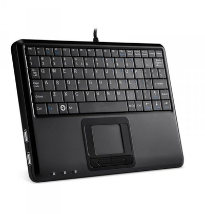 Tastierë me touchpad Perixx PERIBOARD-510H Plus, me kabllo USB, 80 taste, e zezë