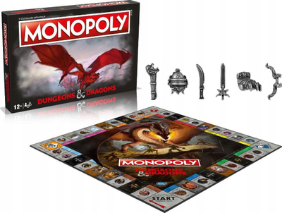 Друштвена игра Монопол Подземија и змејови, специјално издание, за 2–6 играчи, шарено