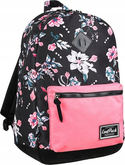 Çantë shpine Coolpack Grasp 2 Dark Romance, 25L, xhep për laptop, me lule rozë