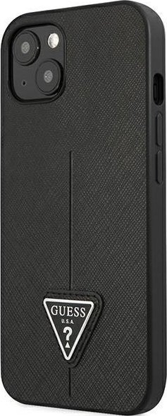 Futrollë Guess Saffiano Triangle Logo për iPhone 14 Plus 6.7", hardcase, e zezë