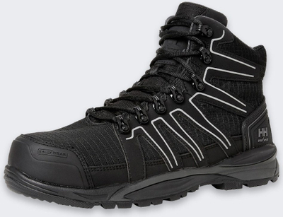Çizme sigurie Helly Hansen Workwear Manchester Mid S3, uniseks, të zeza gri