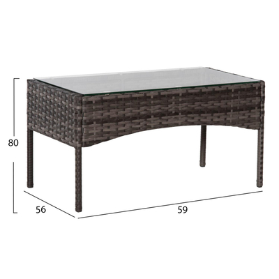 Set kopshti lounge 4-pjesësh Stasia (HM6089.02), gri/ bezhë