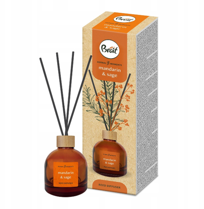 Difuzer aromatik Herbal Moments Mandarin Sage, 100 ml, me shkopinj