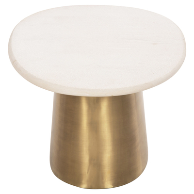 Tavolinë për kafe Foden 90×60×41 Hcm (HM9717), bardhë/ ari