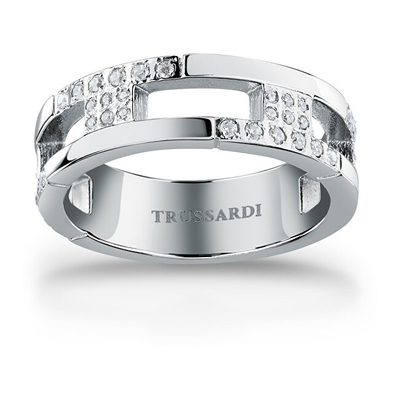 Unazë për femra Trussardi T-Logo TJAXC40, e argjendtë