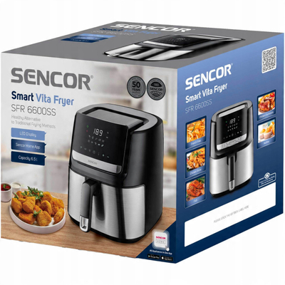 Fritezë ajri Sencor SFR6600SS, 6.5L, 1600W, inoks