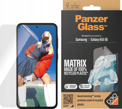 Mbrojtëse ekrani PanzerGlass Matrix për Samsung Galaxy A54 5G, Ultra Wide Fit, transparente