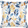 Jastëk dekorativ CATTLEYA Velvet Cushion, 45 x 45 cm, motiv gjethe, i verdhë dhe blu