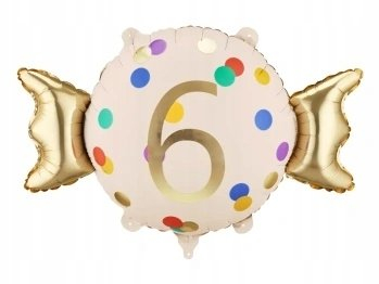 Balon foli PartyDeco Candy 6, 61x37cm, shumëngjyrësh