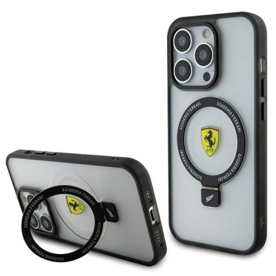 Futrollë Ferrari MagSafe me unazë mbajtëse, për iPhone 15 Pro, hardcase transparente