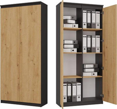 Рафт за книги RS-80 Hemn, 8 рафтови, антрацит artisan даб