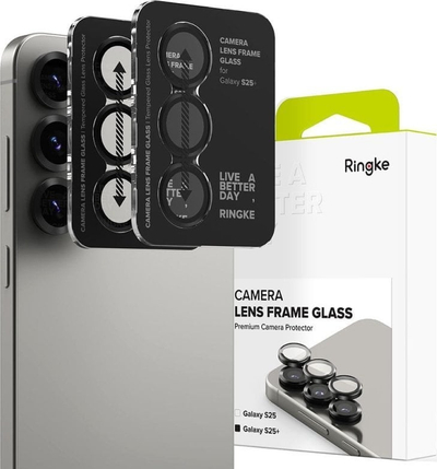 Mbrojtës kamere Ringke Camera Frame, për Samsung Galaxy S25 Plus, set 2 copë, i zi