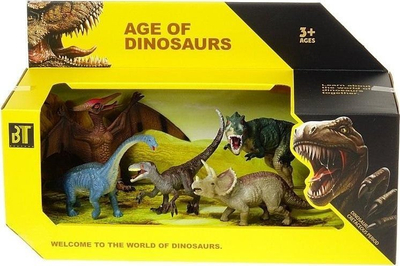 Lodra figura dinosauri Cresko Dinosaurs 5pcs, set 5 copa, shumëngjyrëshe