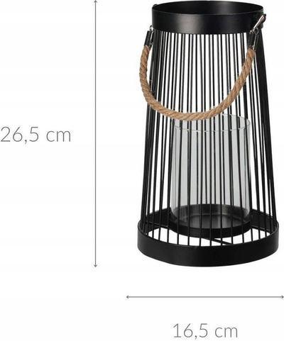 Fener dekorativ PROGARDEN Metal Lantern KO-QD1000170, 27 cm, i zi