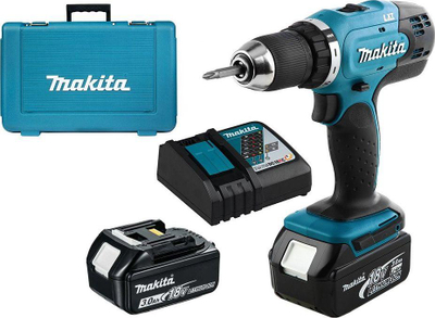 Бормашина Makita DDF453RFE 220 x 79 x 244 мм 18 V 2 x 3, црна / сина боја