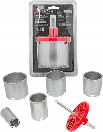 Set gërryesesh rrethore për pllaka Forsage F-03301, 7 copë, diametra 33-83mm