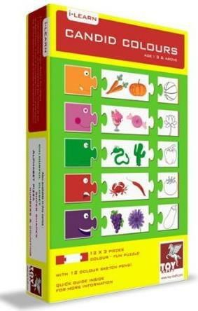 Puzzle edukativ iLearn Candid Colours, 12 ngjyra, me lapsa ngjyrash, shumëngjyrësh