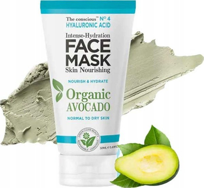Maskë fytyre Biovene The Conscious No4, me acid hialuronik, avokado bio, 50 ml