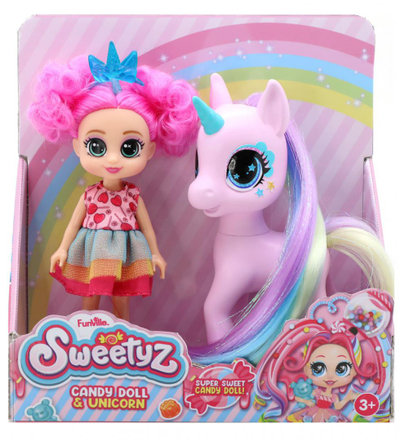 Kukull Cukorfalat Mini Scented Baby 81075, me njëbrirësh, shumëngjyrëshe