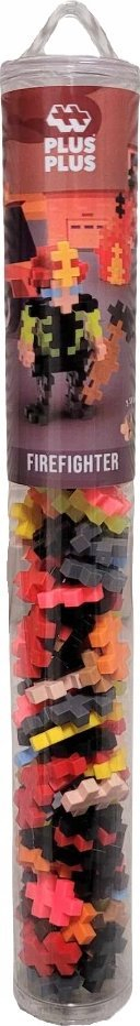 Lodër ndërtesash Plus Plus Firefighter, 100 copa, STEM, shumëngjyrëshe