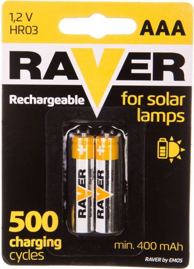 Bateri e rikarikueshme Raver Solar AAA HR03, 1.2V, 400mAh