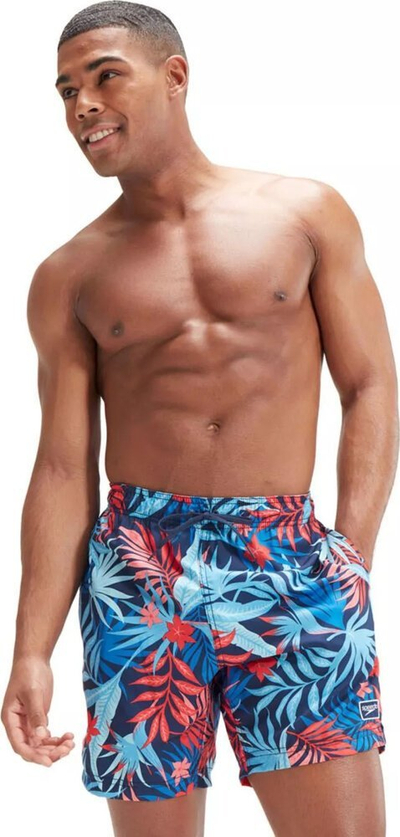 Shorc noti për burra Speedo Print Redondo, XXL, 17", blu me motive tropikale