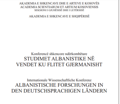 Studimet Albanistike Ne Vendet Ku Flitet Gjermanisht