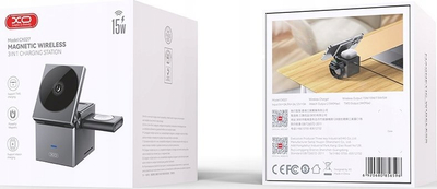 Karikues wireless XO CX027, 3 në 1, 15W, i zi