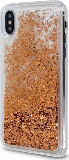 Futrollë telefoni IZMAEL Glossy për Samsung Galaxy A80 / A90, plastike transparente me ngjyrë ari