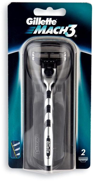 Бритва за бричење Gillette Mach3, рачка со 2 заменливи глави