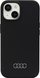 Kapak telefoni Audi Silicone Case për iPhone 15 6.1", silikon, i zi
