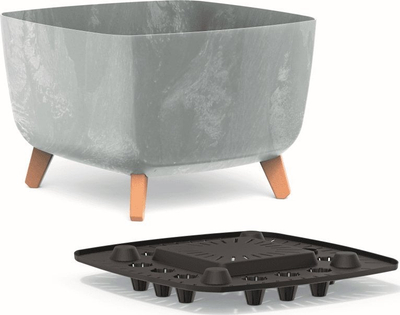 Vazo dekorative GRACIA Square, efekt betoni, 39 cm, gri