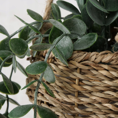 Bimë artificiale dekorative Boltze Home, eukalipt në vazo, 78cm, jeshile