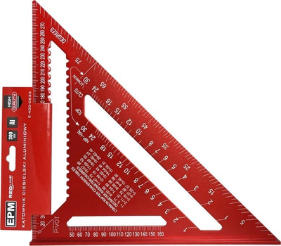 Shabllon kandor EPM Carpenter's Square 300, 300 mm, alumin, ngjyrë argjendi