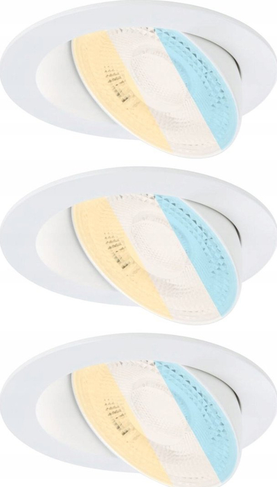 Set spote të futura Paulmann Aumus, LED, 105mm, të bardha