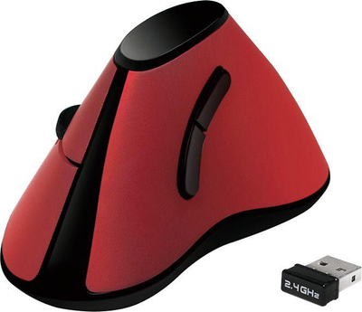 Maus vertikal ergonomik LogiLink, wireless 2.4 GHz, i kuq