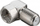 Adapter antene Wentronic F-plug në F-socket, me kënd 90°, metalik