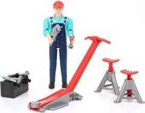 Figurë lodër Bruder bWorld Mechanic, me vegla punëtorie, 11 cm, shumëngjyrëshe