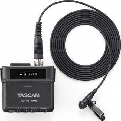 Аудио регистратор Tascam DR-10L Pro, 32-bit float, со лавалиер микрофон, црн