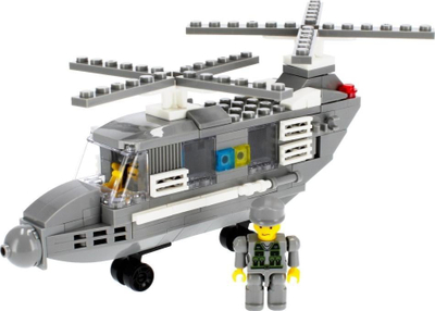 Set blloqesh për me bo lodra Alleblox Military, 179 copë, helikopter ushtarak, shumëngjyrësh