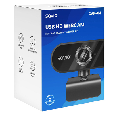 Веб камера Savio CAK-04, HD 1280x720, USB, црна