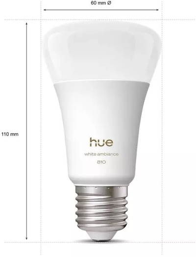 Llambë inteligjente Philips Hue White Ambiance E27, 6W 810 lm, set 2 copë