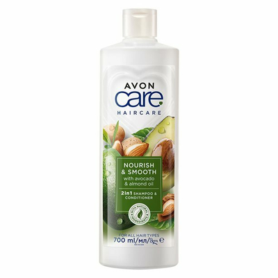 Shampo dhe balsam për flokë Avon 2 in 1 Nourish & Smooth, 700 ml